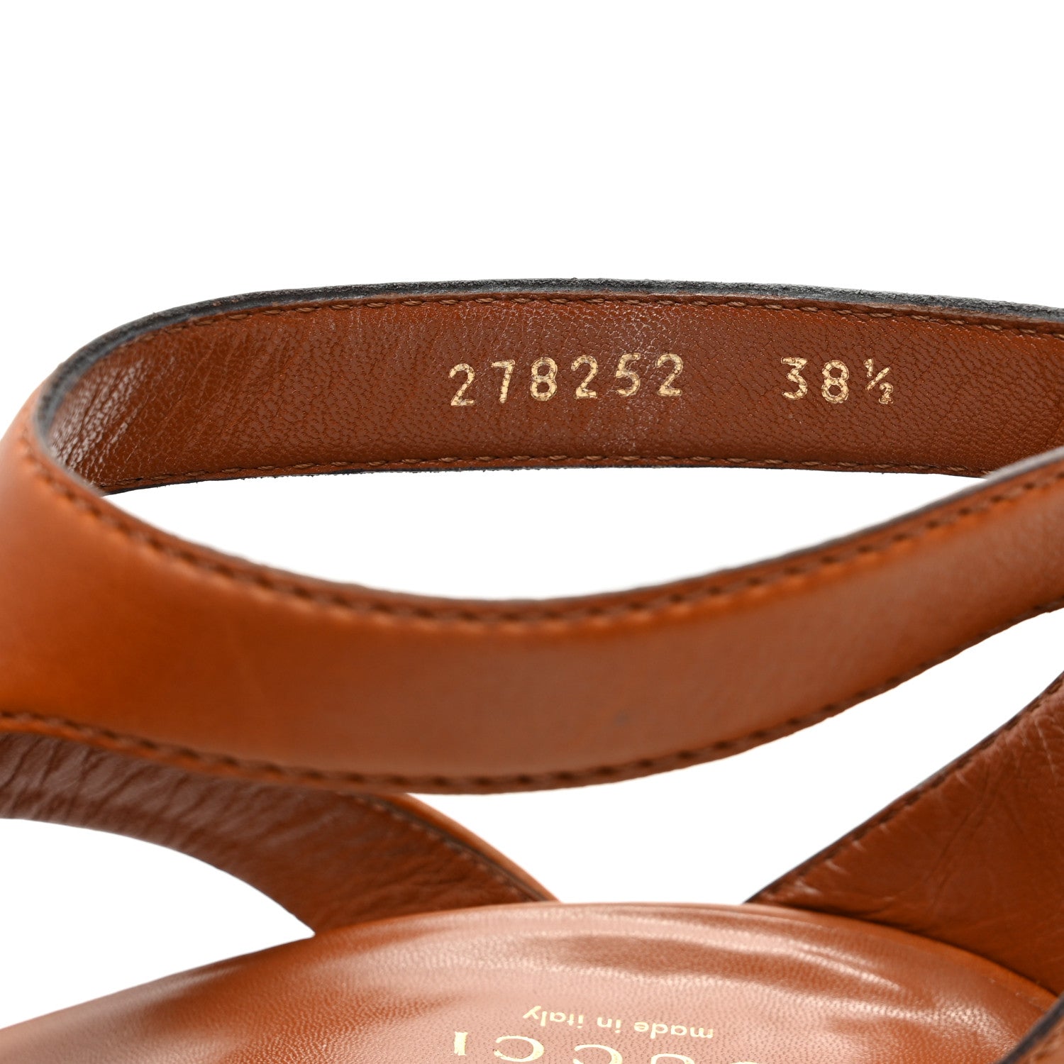 Gucci Saddle Soft Lux 1973 Sandals 38.5 Ginger Bread 8 of 10