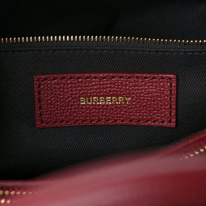 Burberry Derby Calfskin House Check Medium Banner Tote Crimson 6 of 12