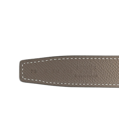 Hermes Swift Epsom 24mm H au Carre Twist Belt 75/30 Black Etoupe 3 of 5
