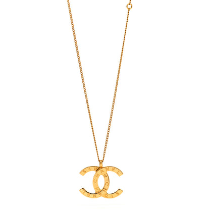 Chanel Metal CC Paris Button Necklace Gold 1 of 5
