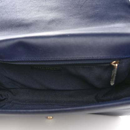 Chanel Lambskin Quilted New Medium Boy Flap Dark Navy Blue 5 of 10