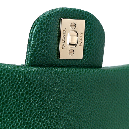Chanel Metallic Caviar Quilted Mini Square Flap Green 6 of 11