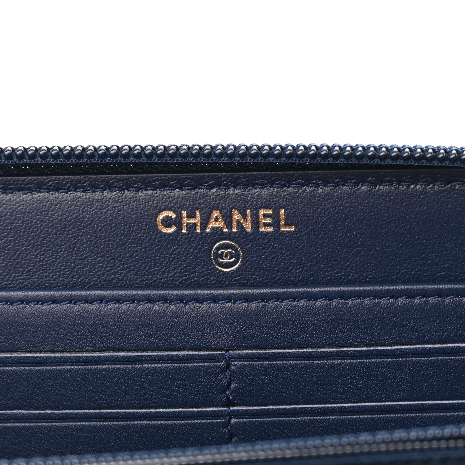 Chanel Lambskin Quilted Boy Zip Around Wallet Blue 6 of 13