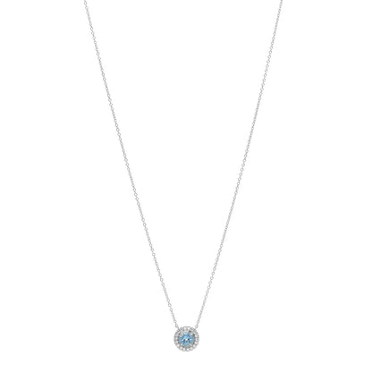 Tiffany Platinum Diamond Aquamarine Soleste Pendant Necklace 1 of 5