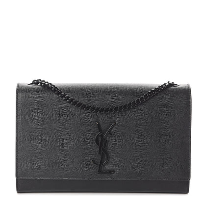 Saint Laurent Grain De Poudre Medium Classic Monogram Kate Satchel Black 1 of 8