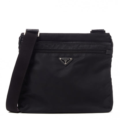 Prada Nylon Flat Messenger Bag Black 1 of 8