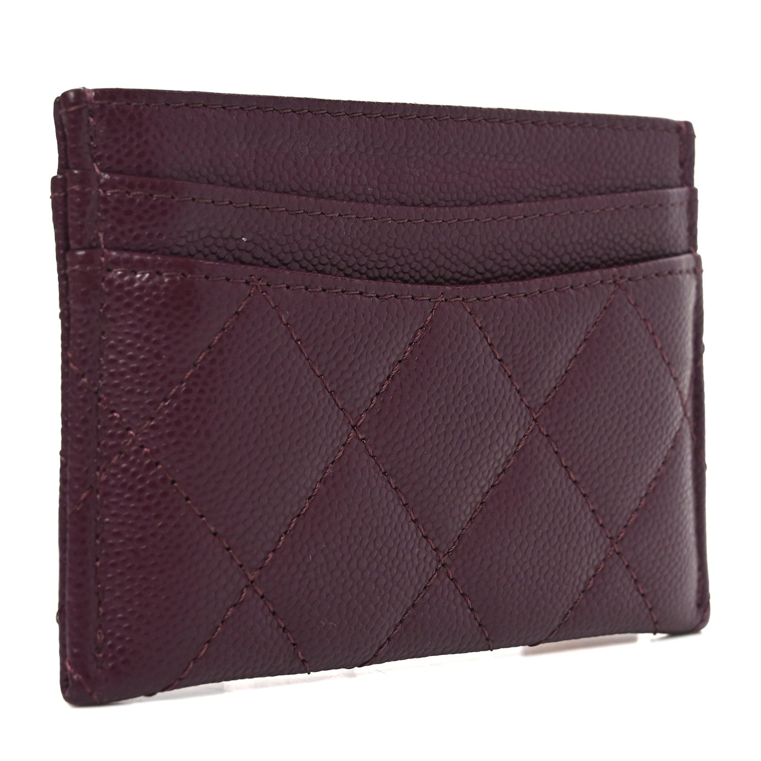 Chanel Caviar Quilted Card Holder Burgundy 3 of 9
