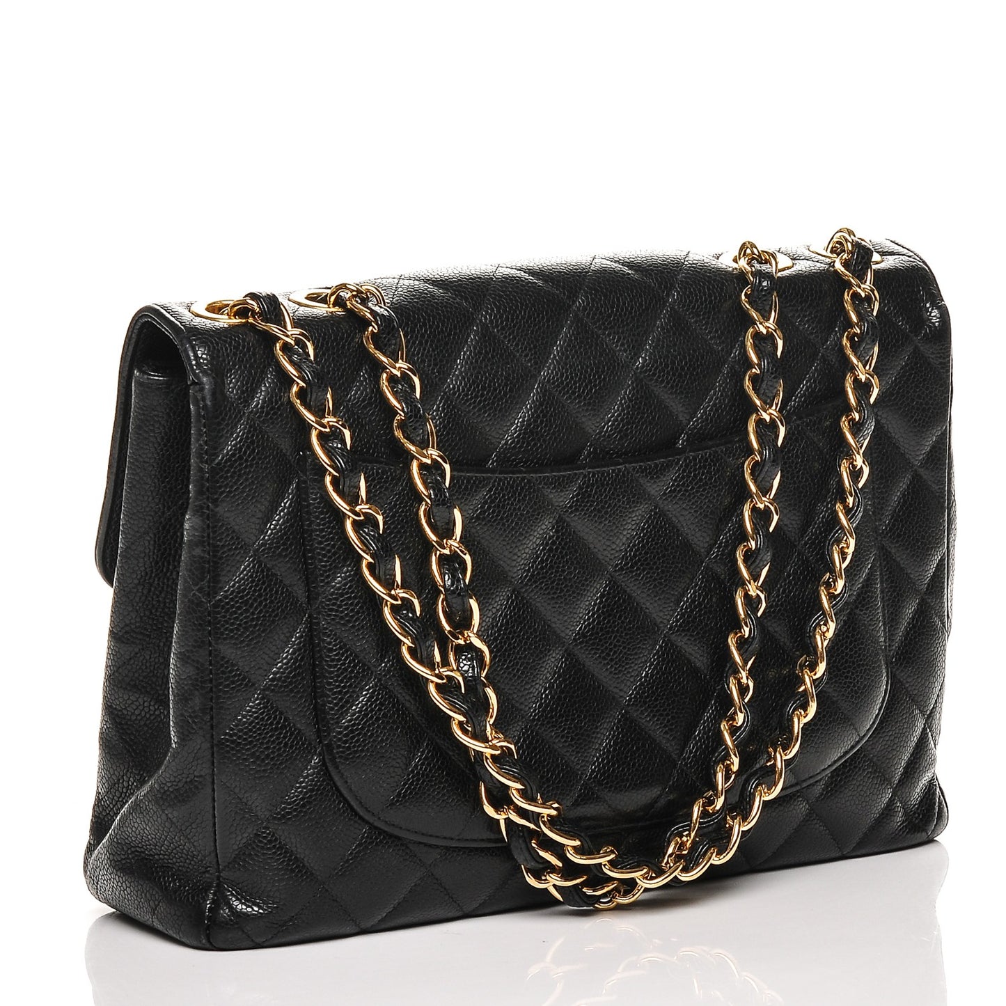 Caviar Quilted Jumbo Single Flap Black
