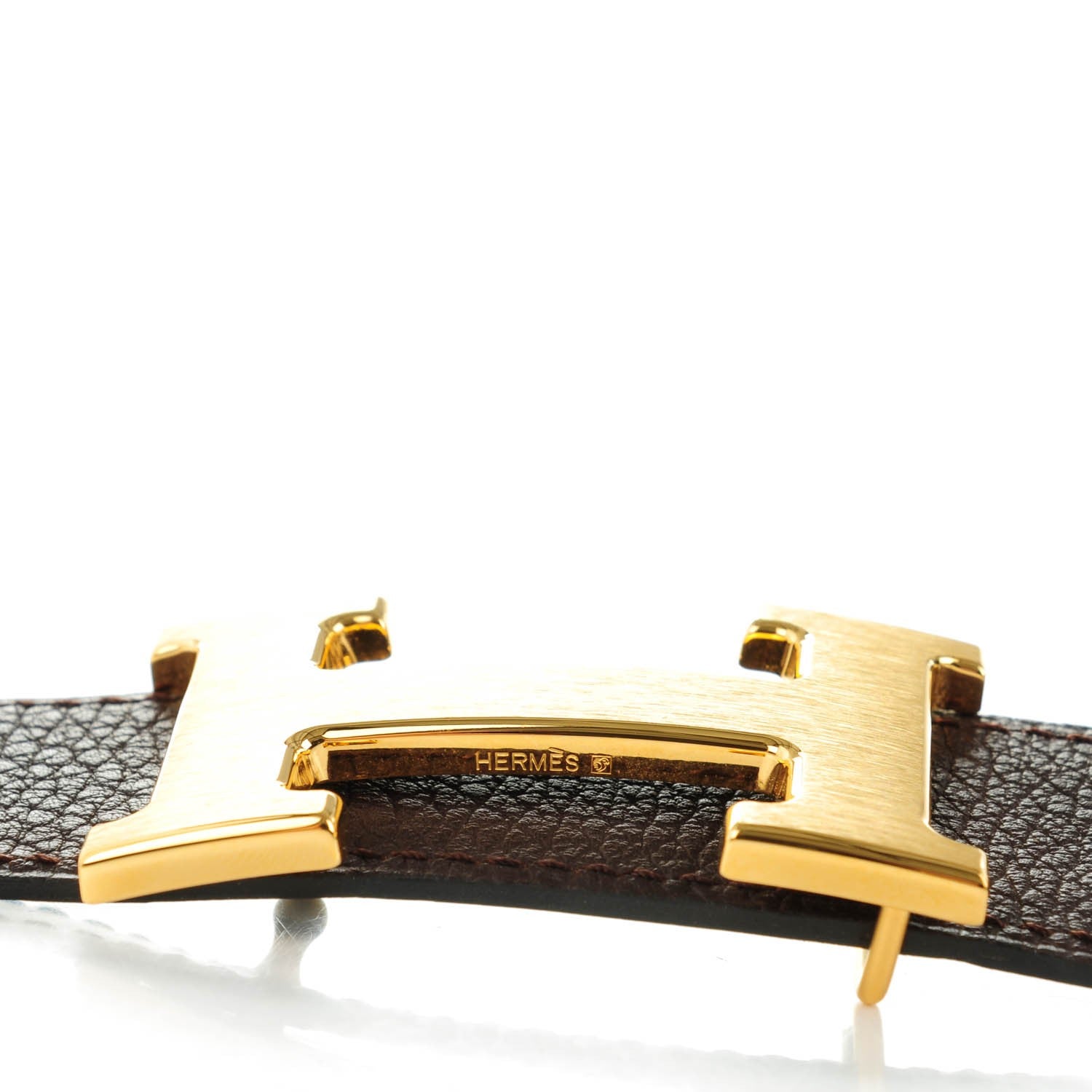 Hermes Box Togo 32mm H Belt 90 Black Chocolate 3 of 6