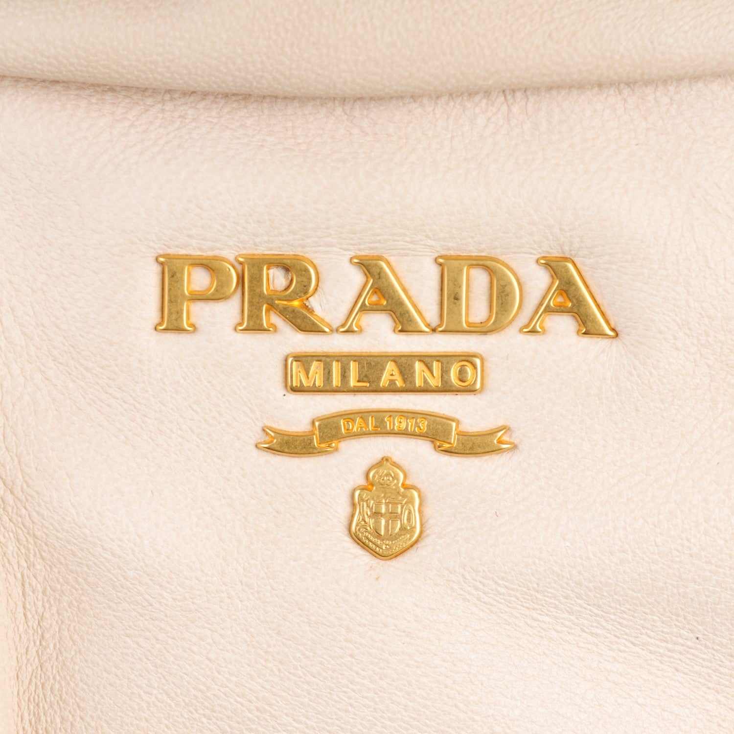 Prada Soft Calf Pleated Shopping Tote Talco 8 of 12