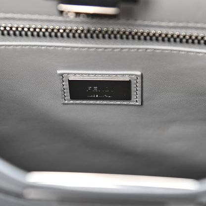 Fendi Vitello Seta Shiny Nappa Medium Peekaboo Iconic Satchel Tempesta Grigio Perla 6 of 13