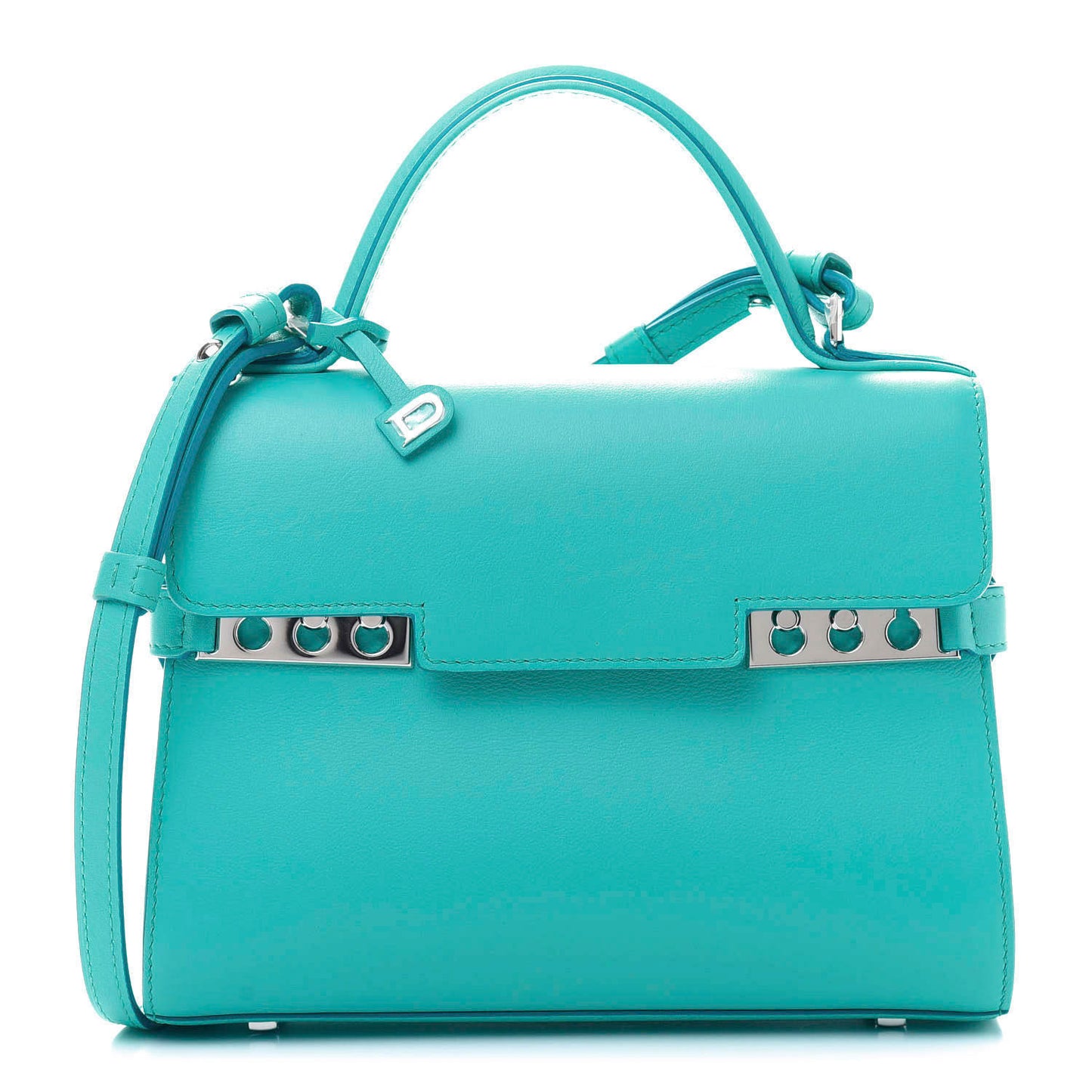 Smooth Calfskin Mini Tempete Satchel Turquoise