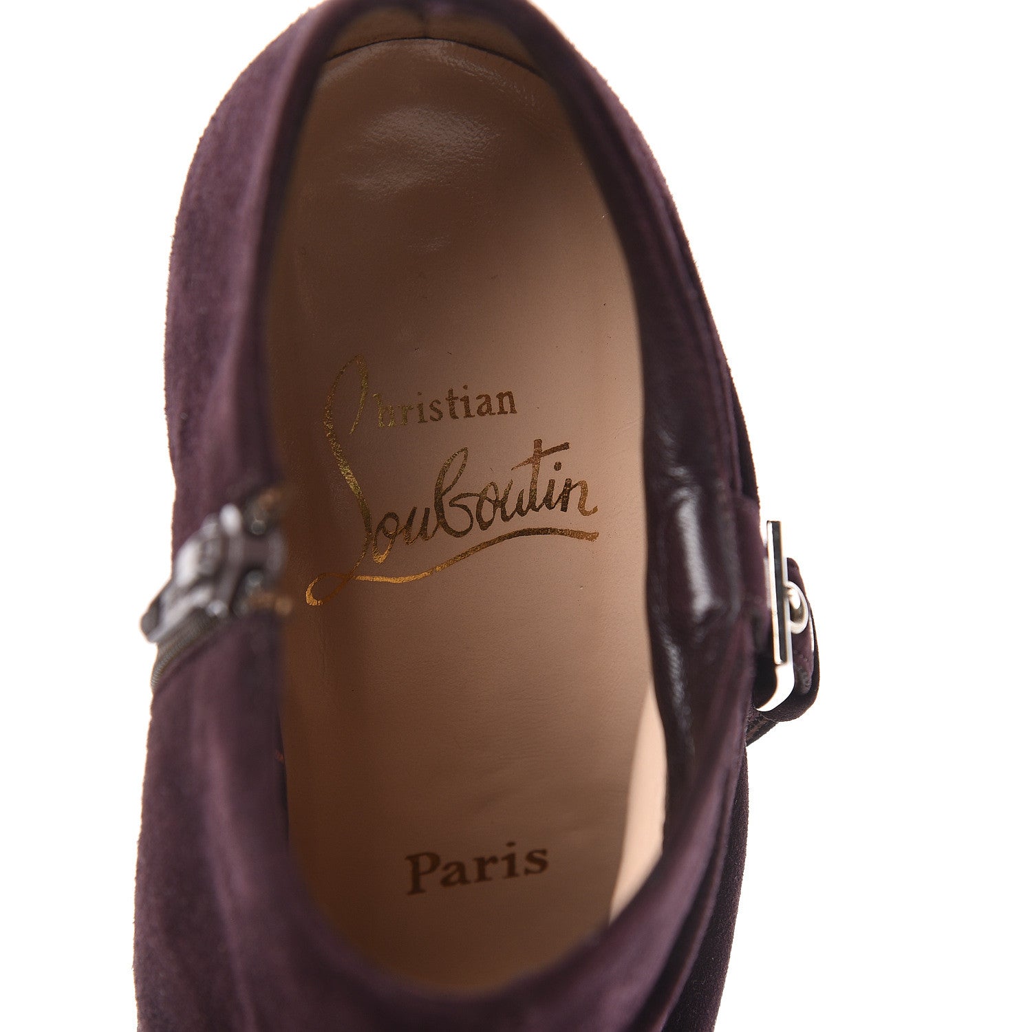 Christian Louboutin Veau Velours 85 Ankle Boots 36 Prune 9 of 16