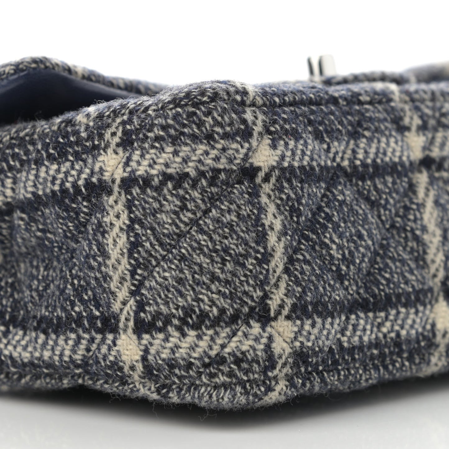 Tweed Quilted Mini Rectangular Flap Black Blue Sea Green