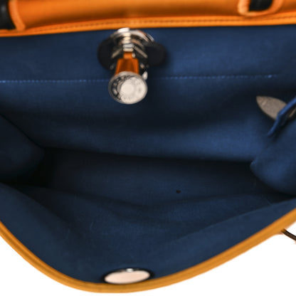 Hermes Vache Hunter Toile Herbag Zip 31 PM Jaune D'Or Bleu Izmir 6 of 11