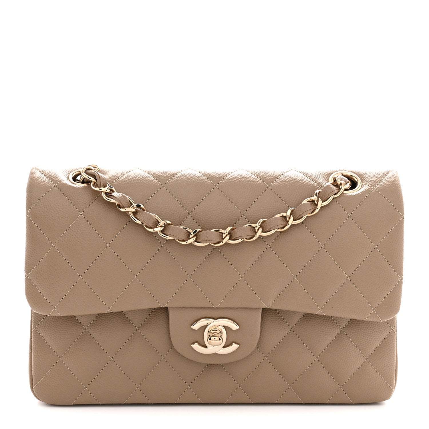 Chanel Caviar Quilted Small Double Flap Dark Beige 1 of 11