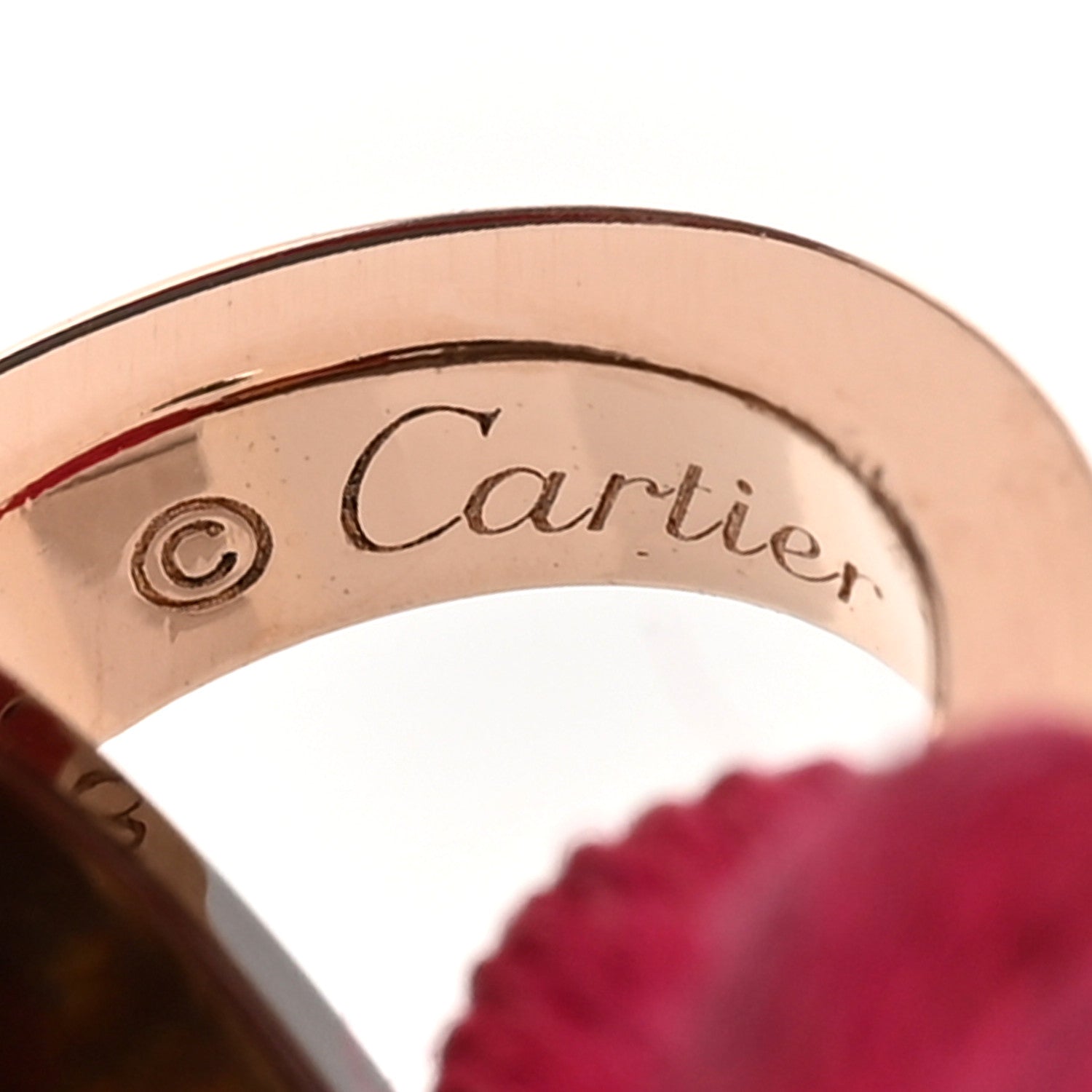Cartier 18K Pink Gold Ceramic 4 Diamond LOVE Cord Bracelet Hot Pink 3 of 6