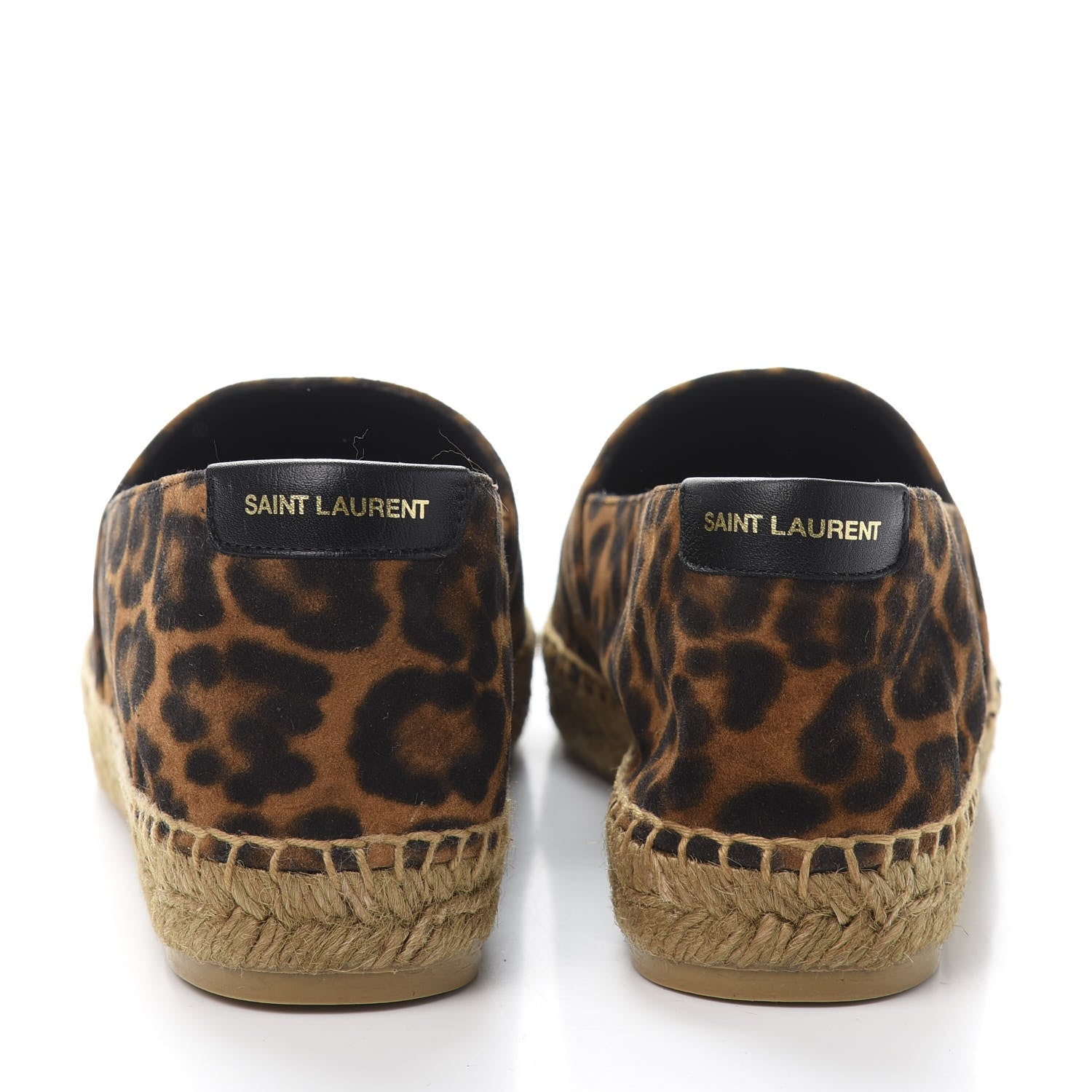 Saint Laurent Calfskin Suede Leopard Print Espadrilles 36.5 5 of 10