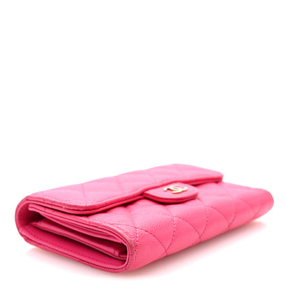 Chanel Caviar Quilted Medium Flap Wallet Dark Pink 4 of 7