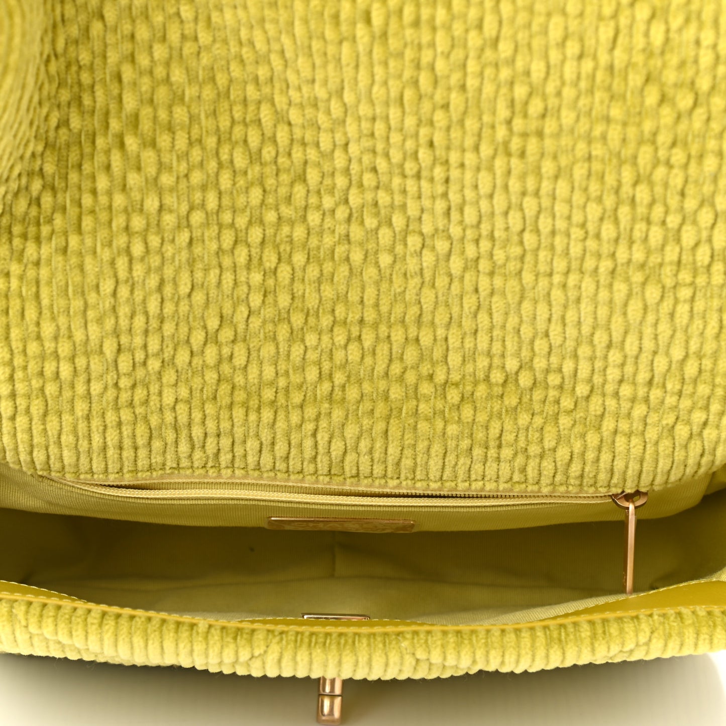 Corduroy Quilted Medium Chanel 19 Flap Light Green