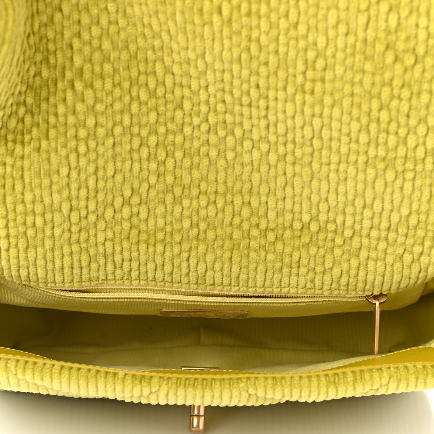 Chanel Corduroy Quilted Medium Chanel 19 Flap Light Green 5 of 11