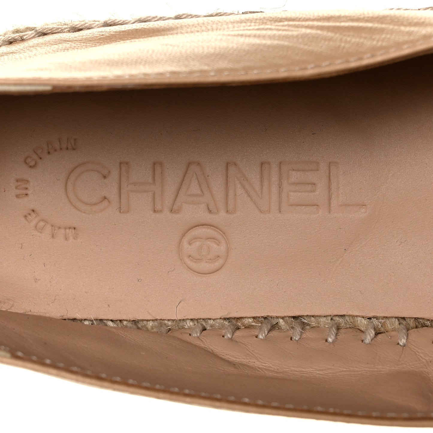 Lambskin CC Espadrilles 38 Beige Black
