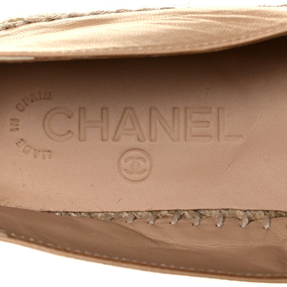 Chanel Lambskin CC Espadrilles 38 Beige Black 7 of 8
