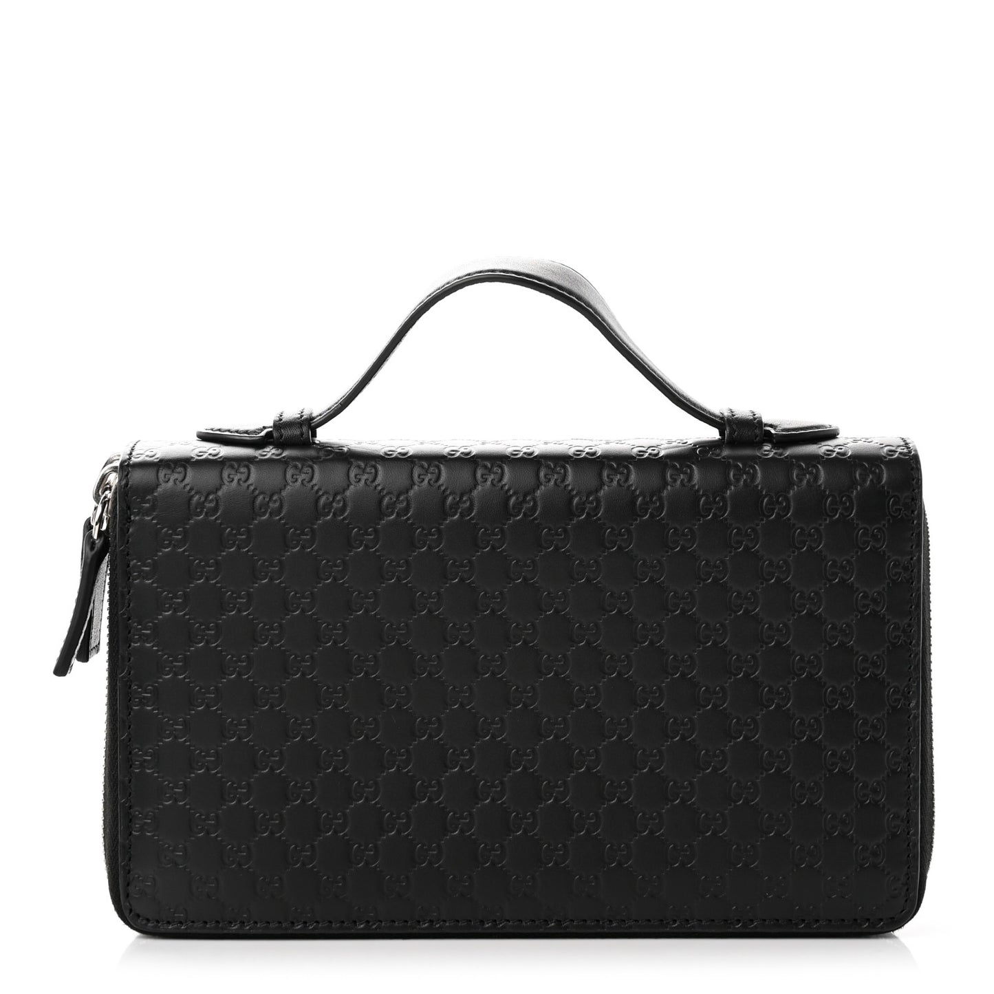 Microguccissima Zip Around Top Handle Travel Wallet Black