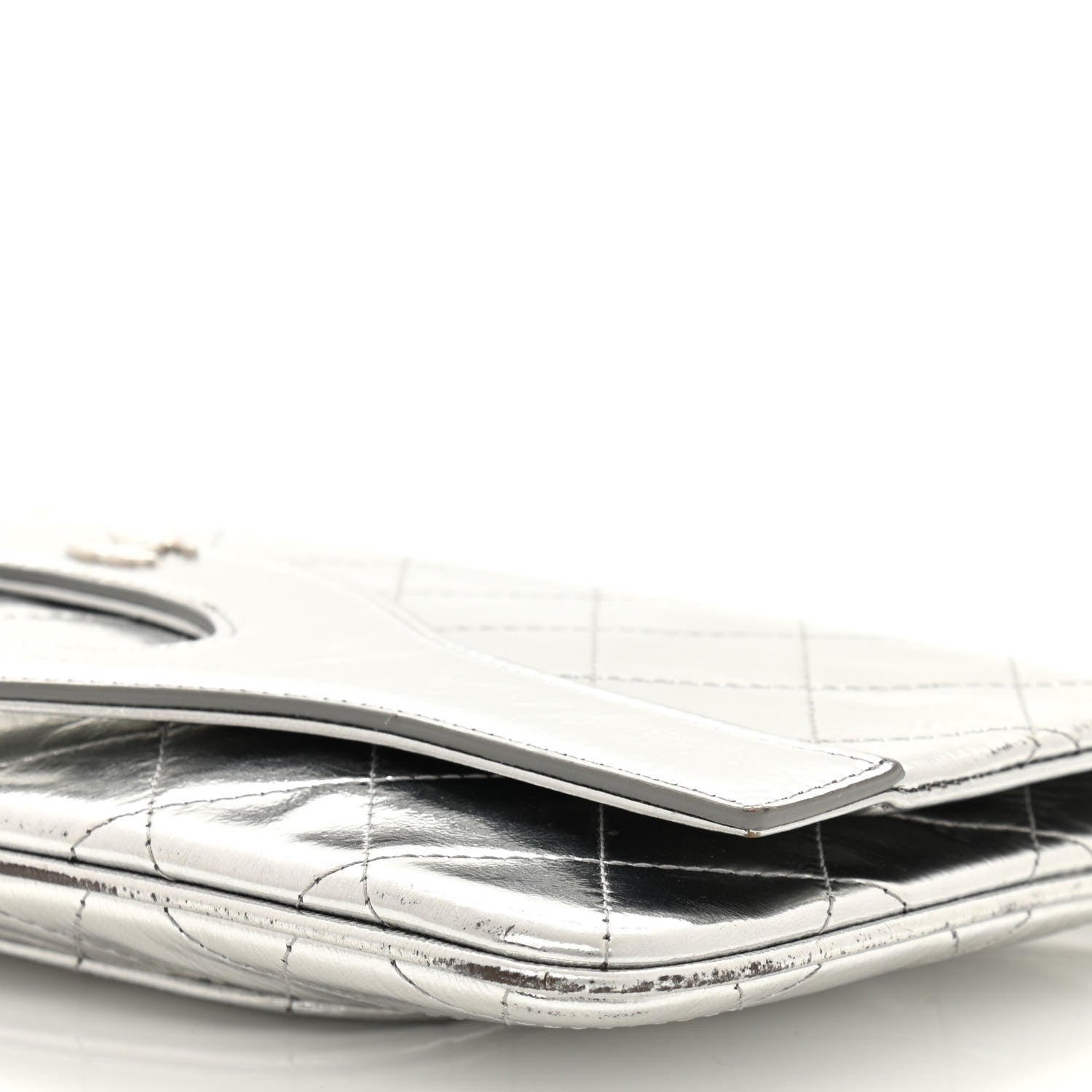 Chanel Metallic Crumpled Calfskin Small 31 Pouch Silver 9 of 11