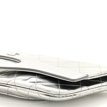 Chanel Metallic Crumpled Calfskin Small 31 Pouch Silver 9 of 11