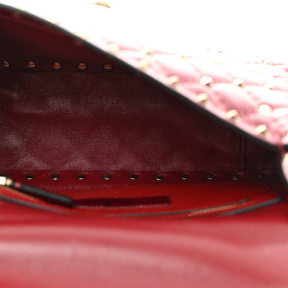 Valentino Garavani Nappa Medium Rockstud Spike Shoulder Bag Rubino 5 of 9