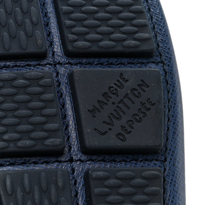 Louis Vuitton Taiga Mens Monza Moccasin Loafers 8.5 Marine 8 of 9