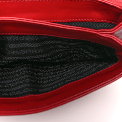 Prada Saffiano Nappa Chain Shoulder Bag Rosso 5 of 9