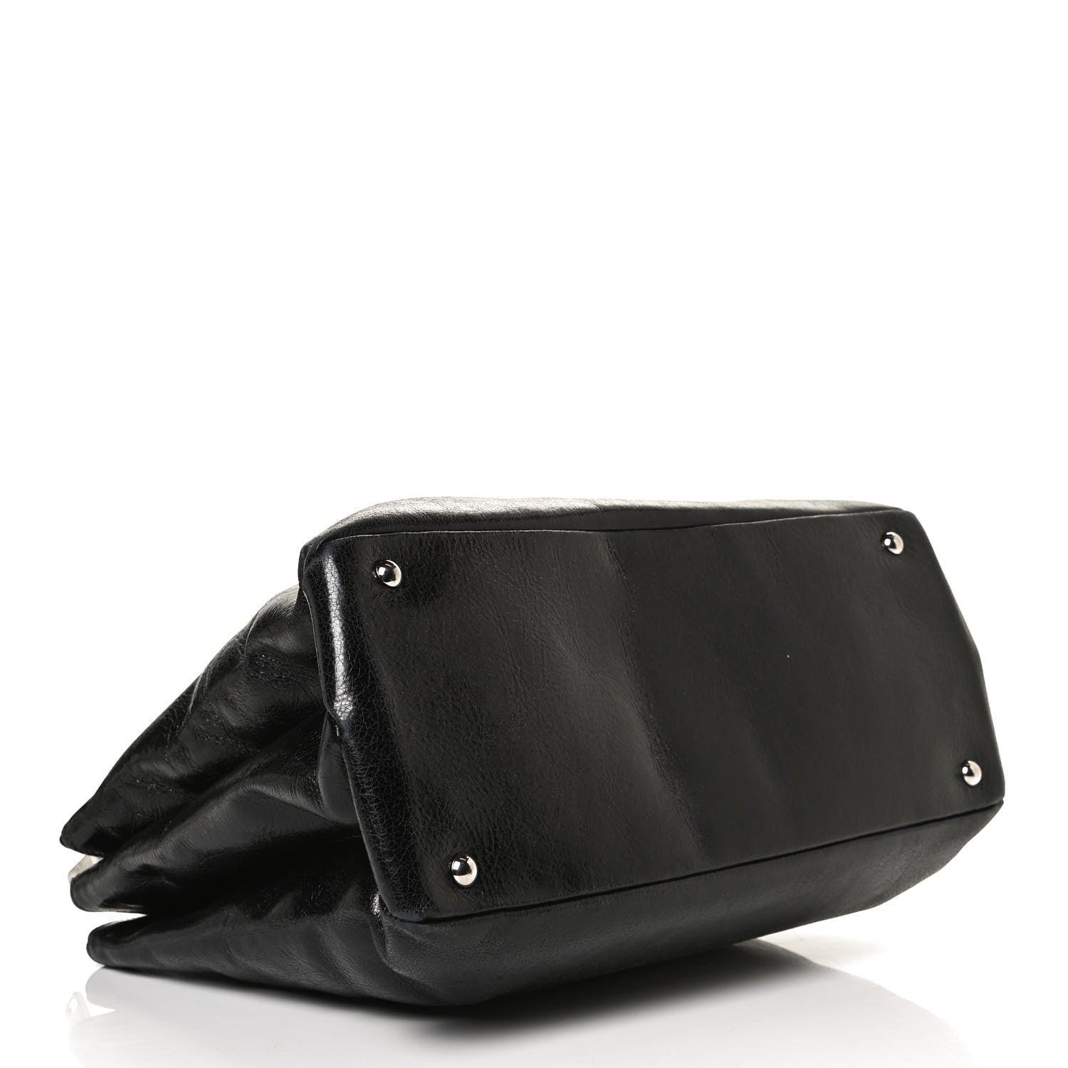 Miu Miu Vitello Shine Top Handle Satchel Black 3 of 13