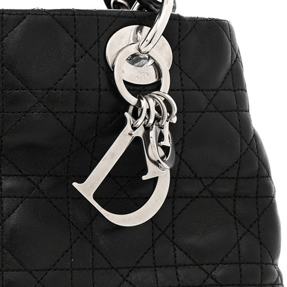 Christian Dior Lambskin Cannage Small Soft Lady Dior Tote Black 8 of 14