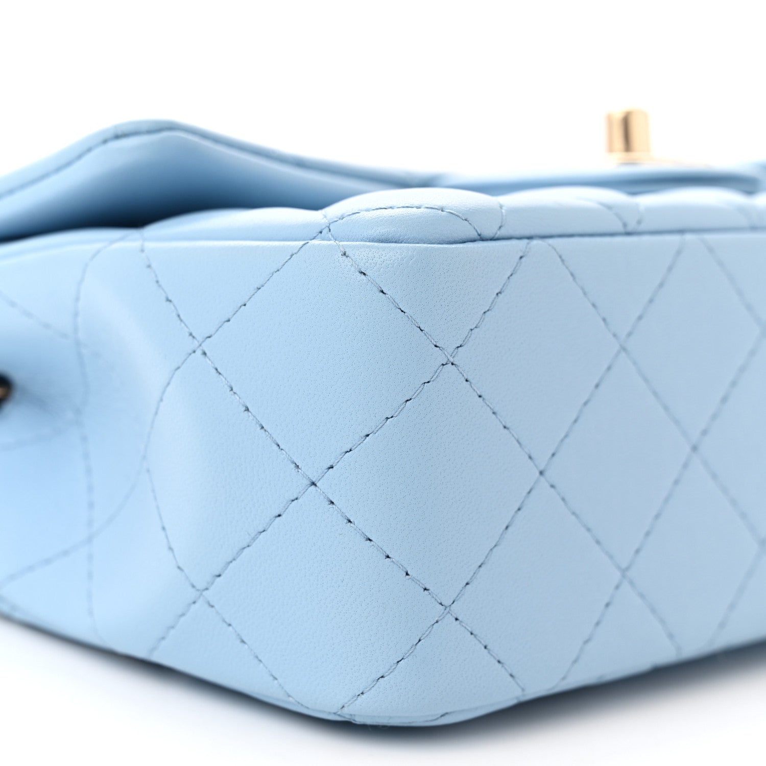 Chanel Lambskin Quilted Mini Rectangular Flap Light Blue 9 of 11