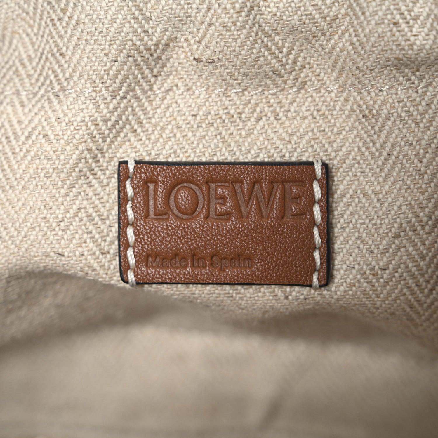 Loewe Leaf Palm Calfskin Mini Drawstring Bucket Bag Natural Tan 6 of 11