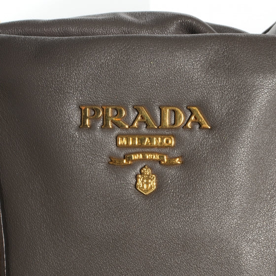 Prada Soft Calf Shopping Satchel Bag Bambu 5 of 10