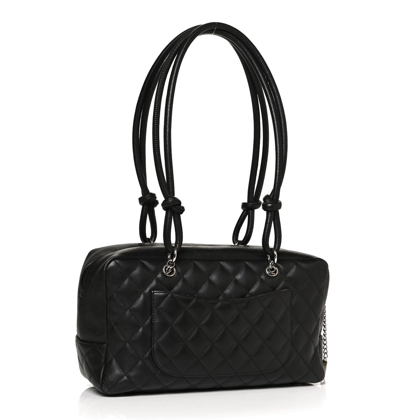 Calfskin Quilted Large Cambon Bowler Black