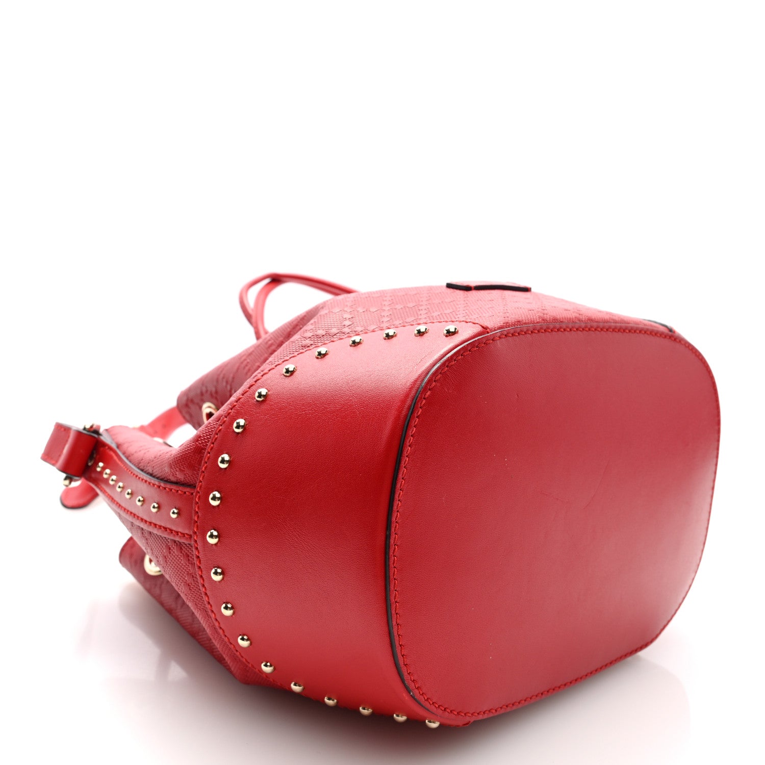 Gucci Hilary Lux GG Monogram Embossed Studded Small Bucket Bag Tobasco 4 of 10