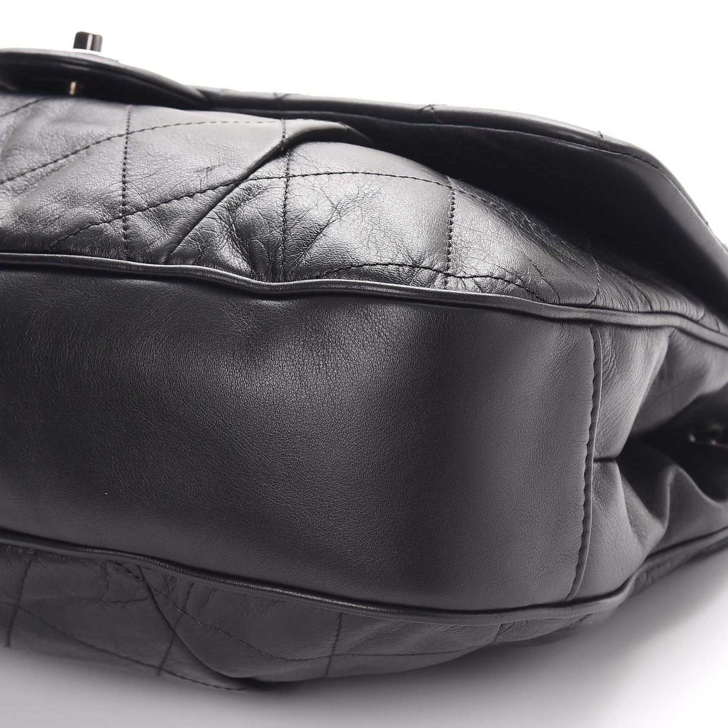 Calfskin Coco Pleats Flap Black