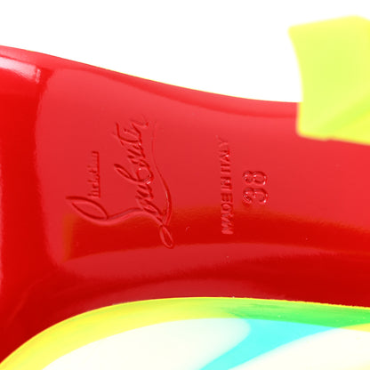 Christian Louboutin Patent Perle Debout Condorapik 100 Pumps 38 Fluo Yellow 7 of 8