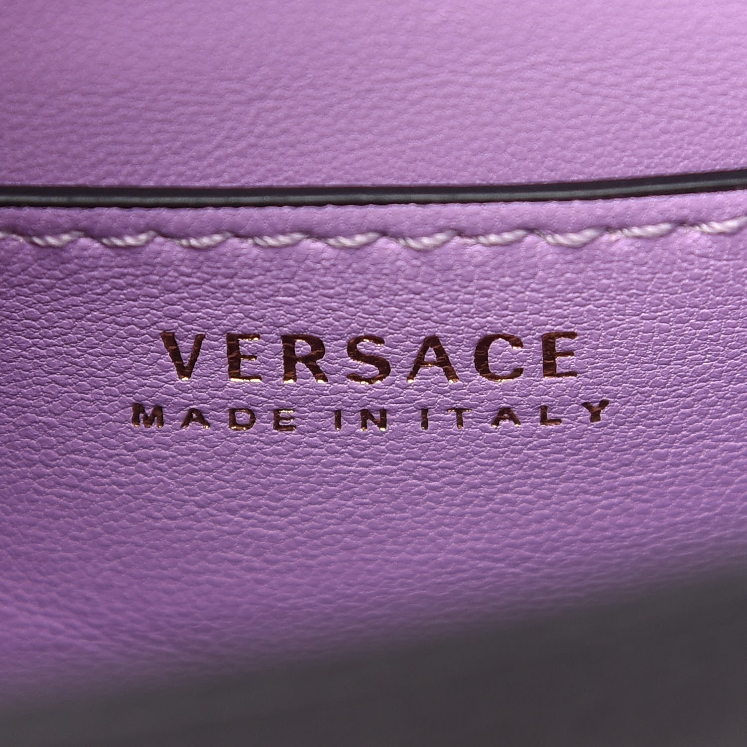 Versace Grained Calfskin Small La Medusa Top Handle Bag Black Lilac 6 of 9