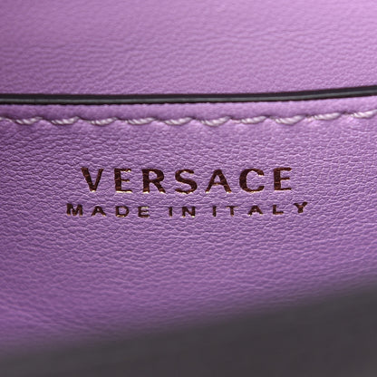 Versace Grained Calfskin Small La Medusa Top Handle Bag Black Lilac 6 of 9