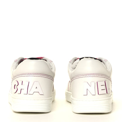 Chanel Calfskin Womens Logo Sneakers 38.5 White Pink 10 of 14
