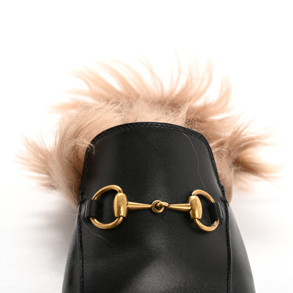 Gucci Calfskin Fur Womens Princetown Slippers 37.5 Black 10 of 10