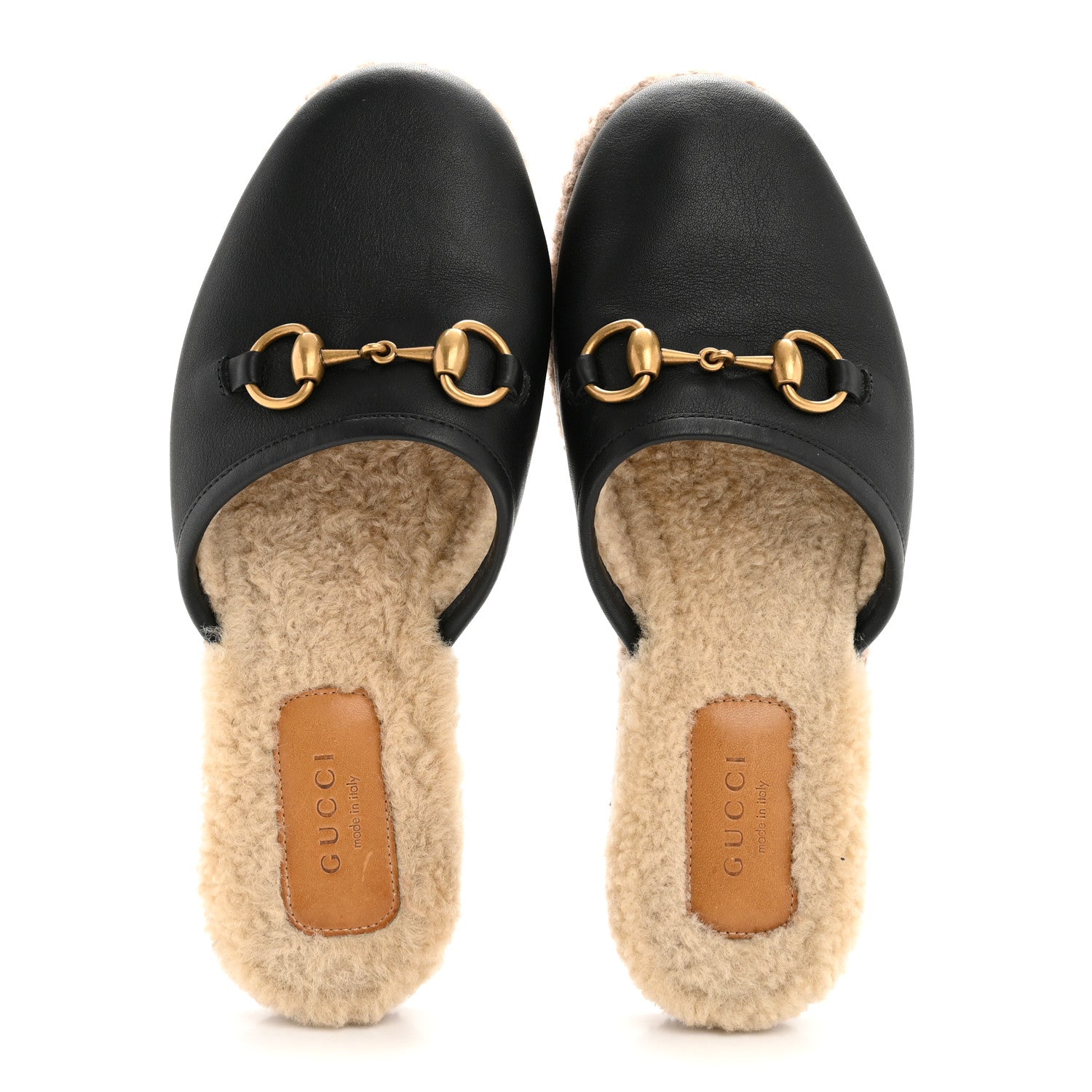 Gucci Nappa Wool Womens Fria Slippers 36 Black Butterscotch 2 of 10