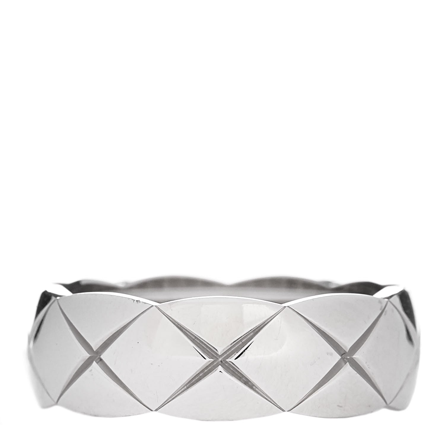 Chanel 18K White Gold Small Coco Crush Ring 56 7.5 1 of 6
