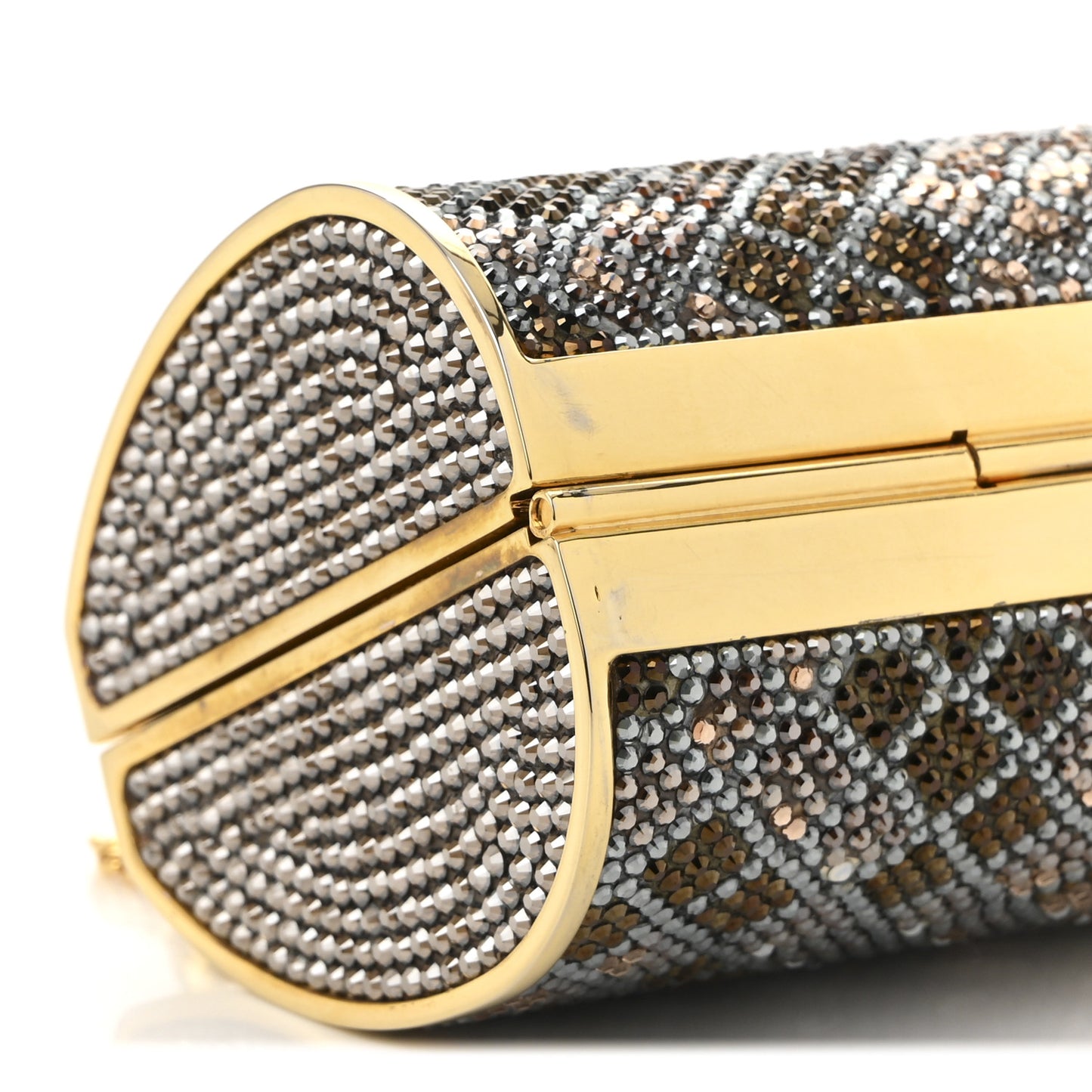 Swarovski Crystal Minaudiere Clutch Multicolor Gold