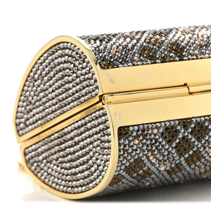 Judith Leiber Swarovski Crystal Minaudiere Clutch Multicolor Gold 8 of 9